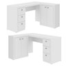 Mesa para Escritório em L com 3 Gavetas e Armários Me4100  - 6