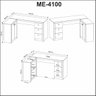 Mesa para Escritório em L com 3 Gavetas e Armários Me4100  - 9