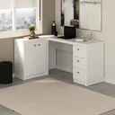 Ver imagem 1 de Escrivaninha Mesa Escritório em L com 3 Gavetas e Armários Me4100