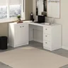 Mesa para Escritório em L com 3 Gavetas e Armários Me4100  - 1
