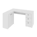 Ver imagem 2 de Escrivaninha Mesa Escritório em L com 3 Gavetas e Armários Me4100