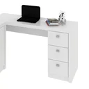 Ver imagem 4 de Escrivaninha Mesa Escritório em L com e Armários Me4100 3 Gavetas 136cm Branca