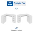 Ver imagem 6 de Escrivaninha Mesa Escritório em L com e Armários ME4100 3 Gavetas 136cm Branca