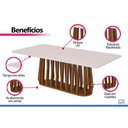 Ver imagem 4 de Mesa Jantar Pitanga Madeira c/Vidro 220cm Madeira/Offw Cimol