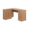 Mesa para Escritório em L com 3 Gavetas e Armários Me4100  - 3