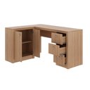 Ver imagem 2 de Escrivaninha Mesa Escritório em L com e Armários ME4100 3 Gavetas 136cm Marrom