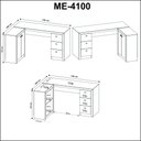 Ver imagem 4 de Escrivaninha Mesa Escritório em L com 3 Gavetas e Armários Me4100