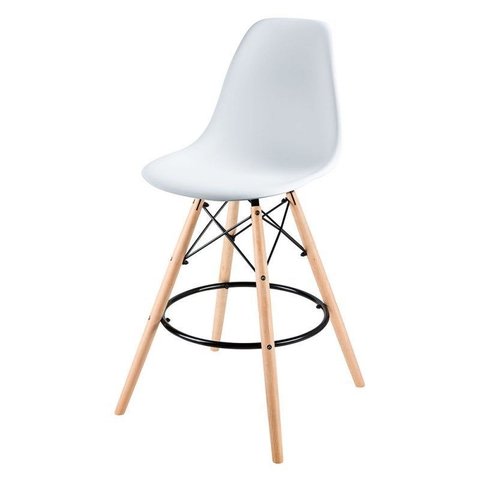 Banqueta Eames Side Branca Polipropileno