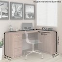 Ver imagem 2 de Mesa para Escritório em L com e Armários Me4100 3 Gavetas 136cm Tecno Mobili