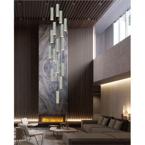 Lustre Pendente para Sala Pé Direito Duplo Multi Focus Marfim