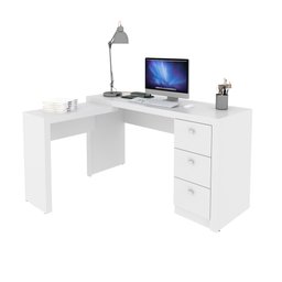 Mesa para Escritório em L com 3 Gaveta Me4101  - 9