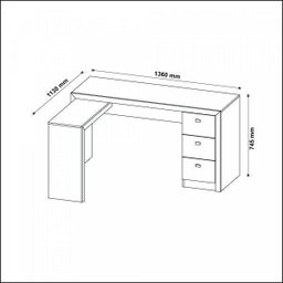 Escrivaninha Mesa Escritório em L com Me4101 3 Gavetas 136cm Branca - 13 Escrivaninha Mesa Escritório em L com Me4101 3 Gavetas 136cm Branca - 13
