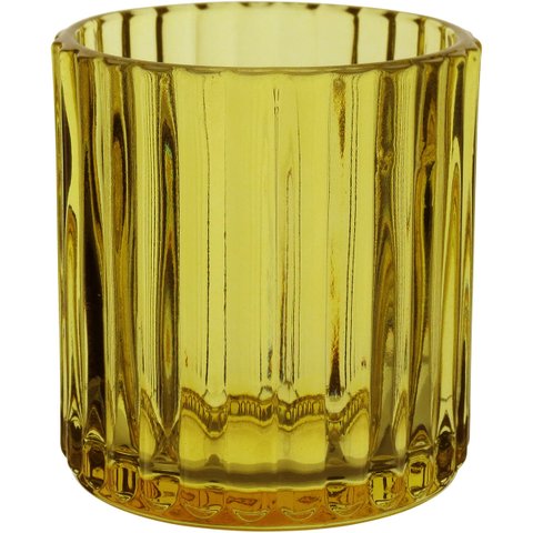 Castiçal Porta Vela Decorativo Home&co Vidro 8x7x7cm Amarelo