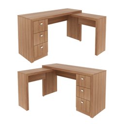 Mesa para Escritório em L com 3 Gaveta Me4101  - 6