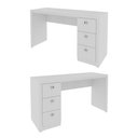 Ver imagem 4 de Escrivaninha Mesa Escritório Me4102 3 Gavetas 136cm Branca