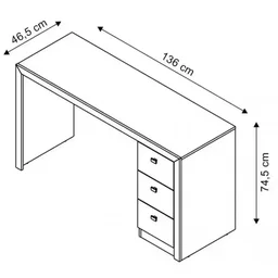 Escrivaninha Mesa Escritório ME4102 3 Gavetas 136cm Amendoa Marrom - 13 Escrivaninha Mesa Escritório ME4102 3 Gavetas 136cm Amendoa Marrom - 13