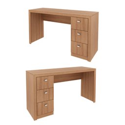 Escrivaninha Mesa Escritório Me4102 3 Gavetas 136cm Amendoa - 4