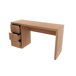 Escrivaninha Mesa Escritório Me4102 3 Gavetas 136cm Amendoa - 8