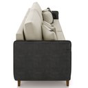 Ver imagem 7 de Sofá 3 Lugares Sala de Estar Living 192cm Asbury K01 Veludo Bege Couríssimo Preto - Lyam Decor