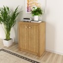 Ver imagem 1 de Balcão para Escritório 60cm com 2 Portas e 1 Prateleira ME4103 Marrom/Amendoa