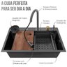 Cuba Cascata Cozinha Pia Torneira Premium Lavador de Copo Dispenser Aço Inox Goumert Escorredor Mult - 3