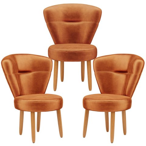 Conjunto 3 Cadeiras Decorativa Moderna para Sala de Jantar Cozinha Recepção Pés Palito Resistente
