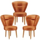Ver imagem 1 de Conjunto 3 Cadeiras Decorativa Moderna para Sala de Jantar Cozinha Recepção Pés Palito Resistente