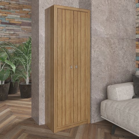 Armário para Escritório 171,5x60cm com 2 Portas e 5 Prateleiras ME4105 Marrom/Amendoa