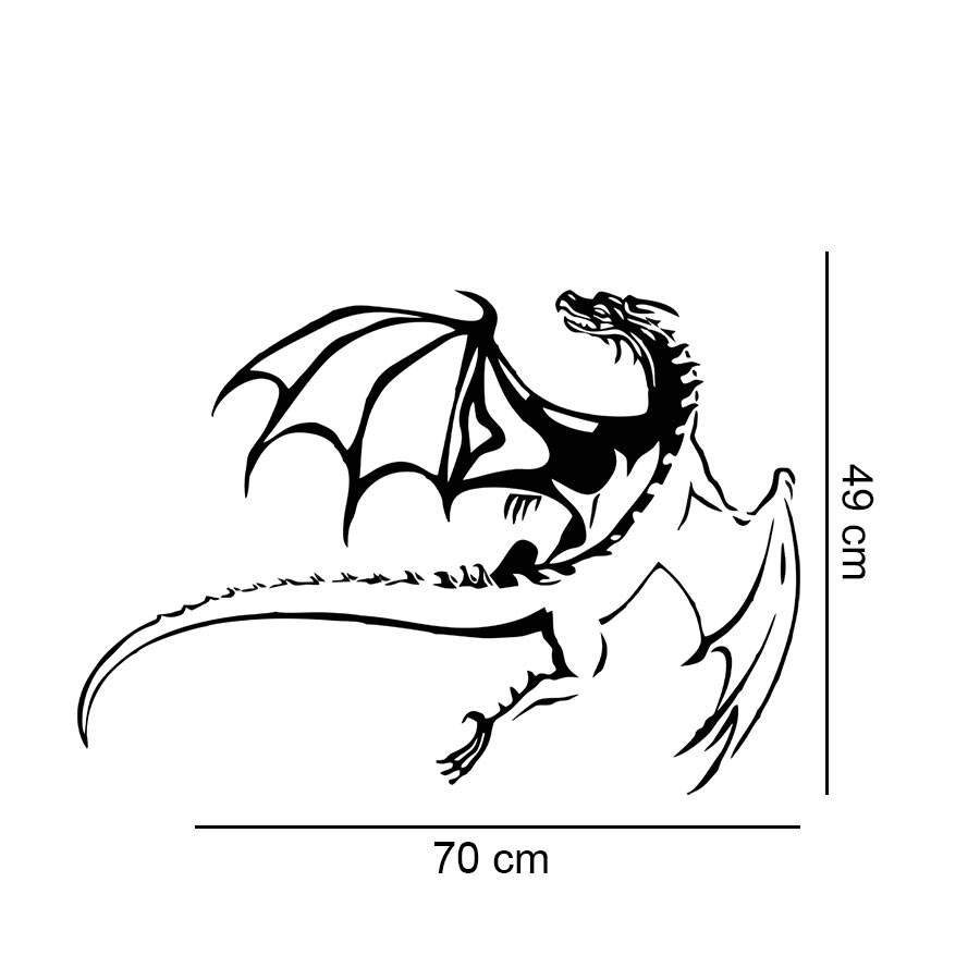 Adesivo de Parede Dragão Mod01:70 X 49 Cm - 2