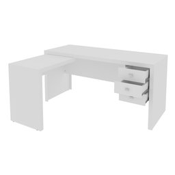 Mesa para Escritório em L com 3 Gavetas Me4106  - 8