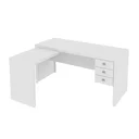 Ver imagem 3 de Escrivaninha Mesa Escritório em L com ME4106 3 Gavetas 154,8cm Branco