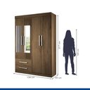 Ver mais imagens de Guarda Roupa Solteiro 4 Portas 2 Gavetas e 2 Espelhos Madri Minastex