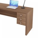 Ver imagem 6 de Escrivaninha Mesa Escritório em L com ME4106 3 Gavetas 154,8cm Marrom
