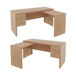 Mesa para Escritório em L com 3 Gavetas Me4106  - 7