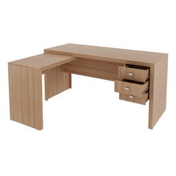 Mesa para Escritório em L com 3 Gavetas Me4106  - 8