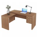 Ver imagem 7 de Escrivaninha Mesa Escritório em L com Me4106 3 Gavetas 154,8cm