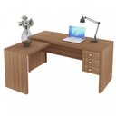 Ver imagem 7 de Escrivaninha Mesa Escritório em L com ME4106 3 Gavetas 154,8cm Marrom