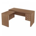 Ver imagem 3 de Escrivaninha Mesa Escritório em L com Me4106 3 Gavetas 154,8cm