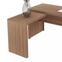 Ver mais imagens de Escrivaninha Mesa Escritório em L com ME4106 3 Gavetas 154,8cm Marrom