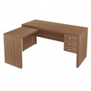 Ver imagem 3 de Escrivaninha Mesa Escritório em L com ME4106 3 Gavetas 154,8cm Marrom