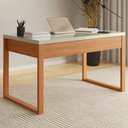 Ver imagem 1 de Mesa Escritório Industrial - Off White/Freijo - F20