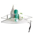 Ver imagem 1 de Suporte Cantoneira Shampoo E Sabonete De Parede - Aço Cromado