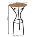 Ver imagem 3 de Mesa Bistrô Siara Preto Fosco/canela - Kappesberg