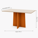 Ver imagem 4 de Conjunto Sala de Jantar Mesa Elo 100% MDF com 4 Cadeiras Estofadas - Naturale/Offwhite