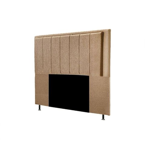 Cabeceira Opala Cama Box Solteiro 90cm Linho Bege
