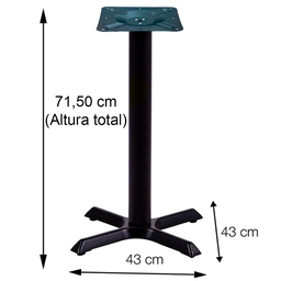 Base de Mesa Ômega em Ferro Preto Pintura Eletrostática 71,50 cm (Altura). - 4