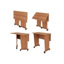 Ver imagem 2 de Mesa Notebook Escritório Dobrável Me4117 C/ Rodízios Preto - Tecno Mobili