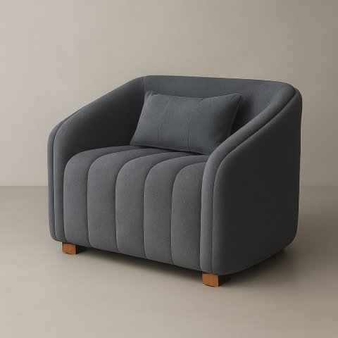 Poltrona Orgânica Lili Bouclé Premium - Cinza