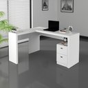 Ver imagem 1 de Mesa para Escritório em L com 02 Gavetas Me4129 Branco Tecnomobili