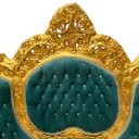 Ver imagem 7 de Jogo de Sofá Clássico com Par de Poltronas Verde com Dourado 147x225x87cm e para Sala de Estar